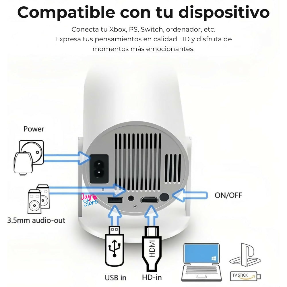 Proyector Smart 4k UHD WiFi Bluetooth Android + 1000 Juegos