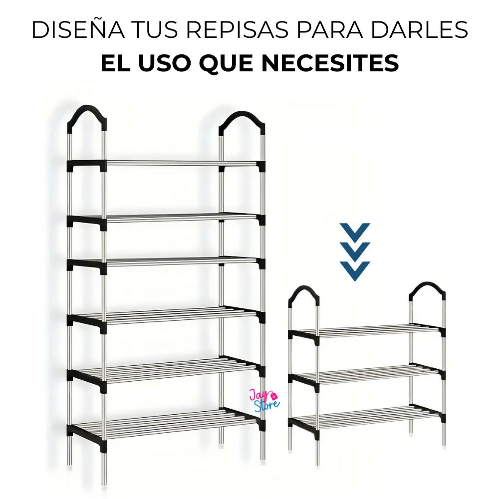 Zapatero Metálico Organizador Zapatos 6 Niveles Estante Shoe