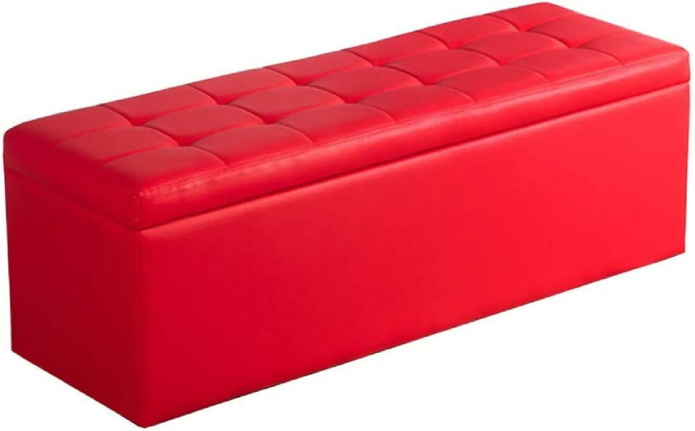 puf baul rojo sintetico 80x40 11