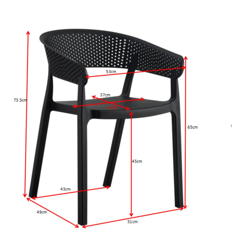Silla Manaos, Negro, Con espaldar Minimalista y diseño Moderno