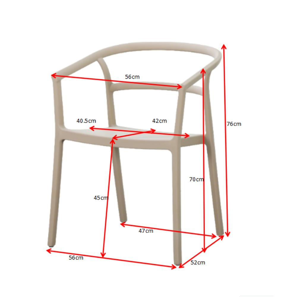 Silla Porto, Taupe, Con espaldar minimalista y diseño Moderno X2
