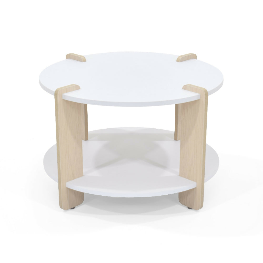 Mesa de Centro Kobe 60x60x40 cm Diseño Moderno Blanco