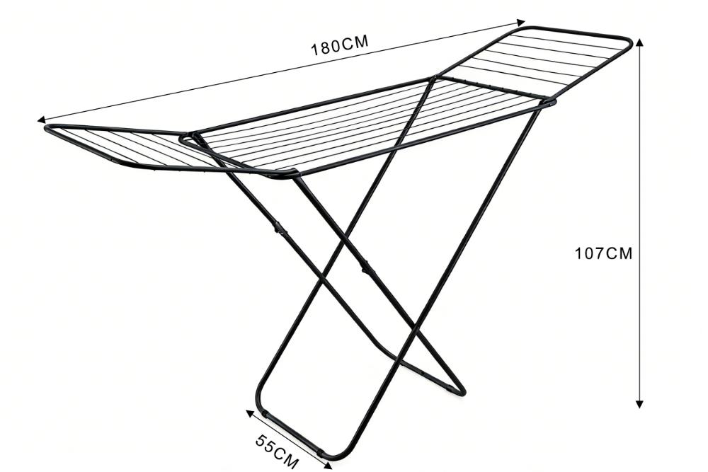 Tendedero De Piso Ecodry, Negro, Plegable y Extendible