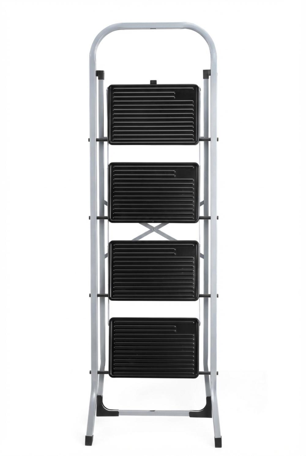 Escalera Tubular Natura, Negro, Plagable de 4 niveles