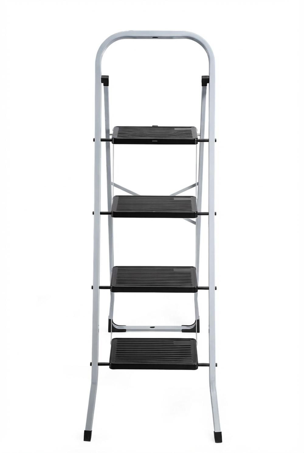Escalera Tubular Natura, Negro, Plagable de 4 niveles