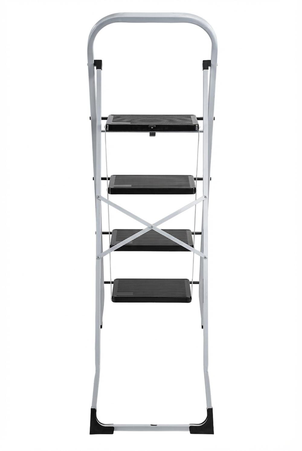 Escalera Tubular Natura, Negro, Plagable de 4 niveles