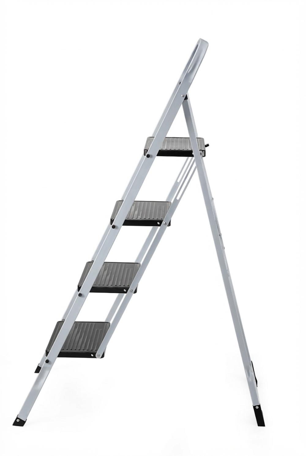 Escalera Tubular Natura, Negro, Plagable de 4 niveles