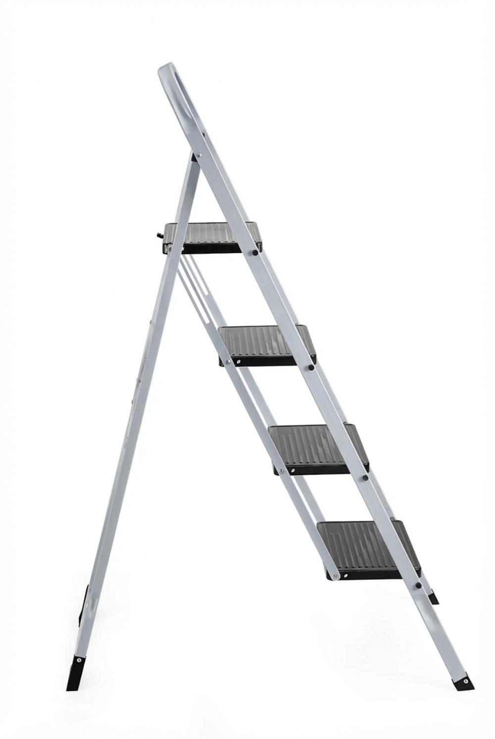 Escalera Tubular Natura, Negro, Plagable de 4 niveles