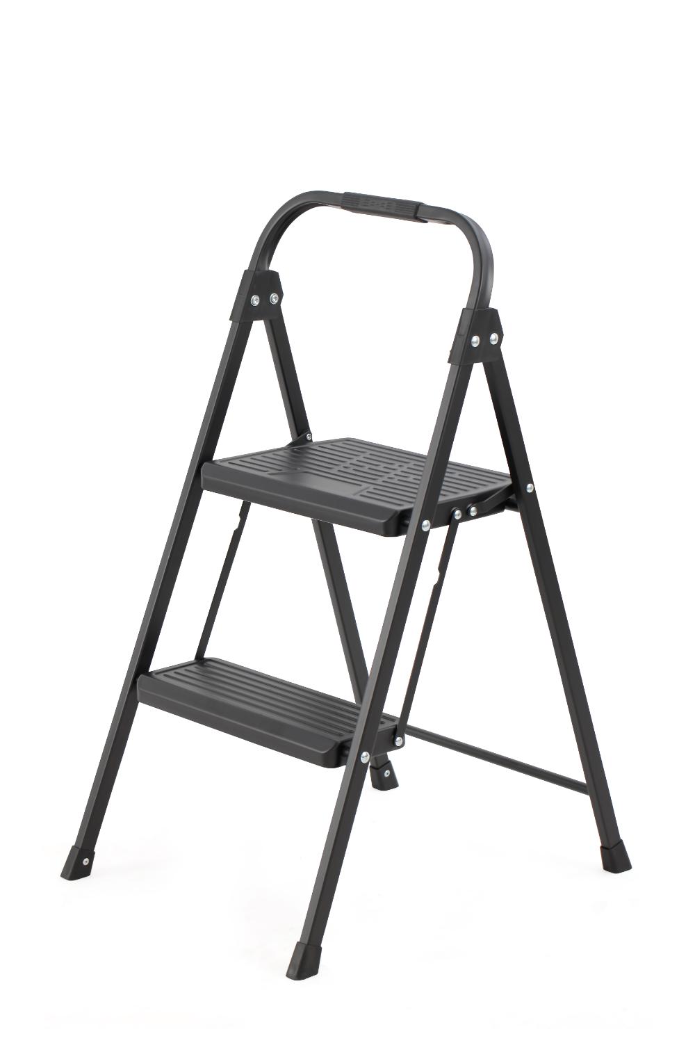Escalera Tubular Andes, Negro, Plagable de 2 niveles