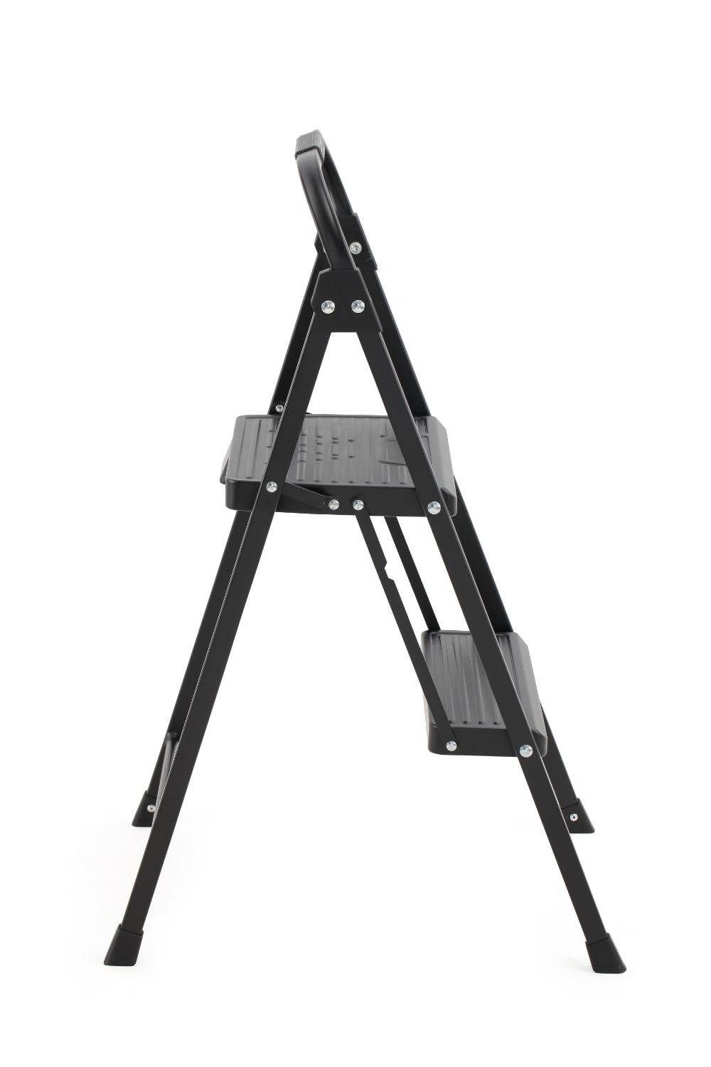 Escalera Tubular Andes, Negro, Plagable de 2 niveles