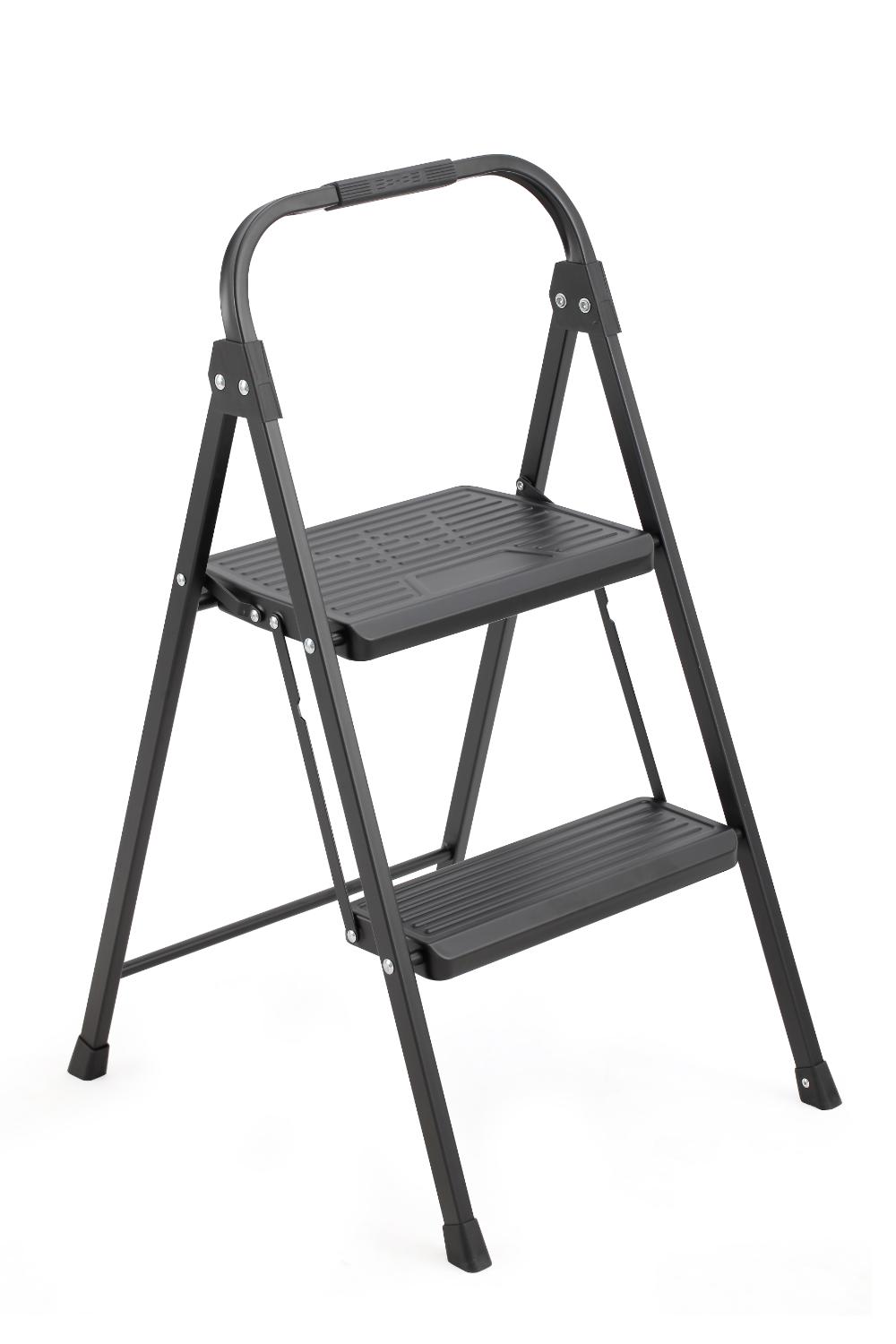 Escalera Tubular Andes, Negro, Plagable de 2 niveles