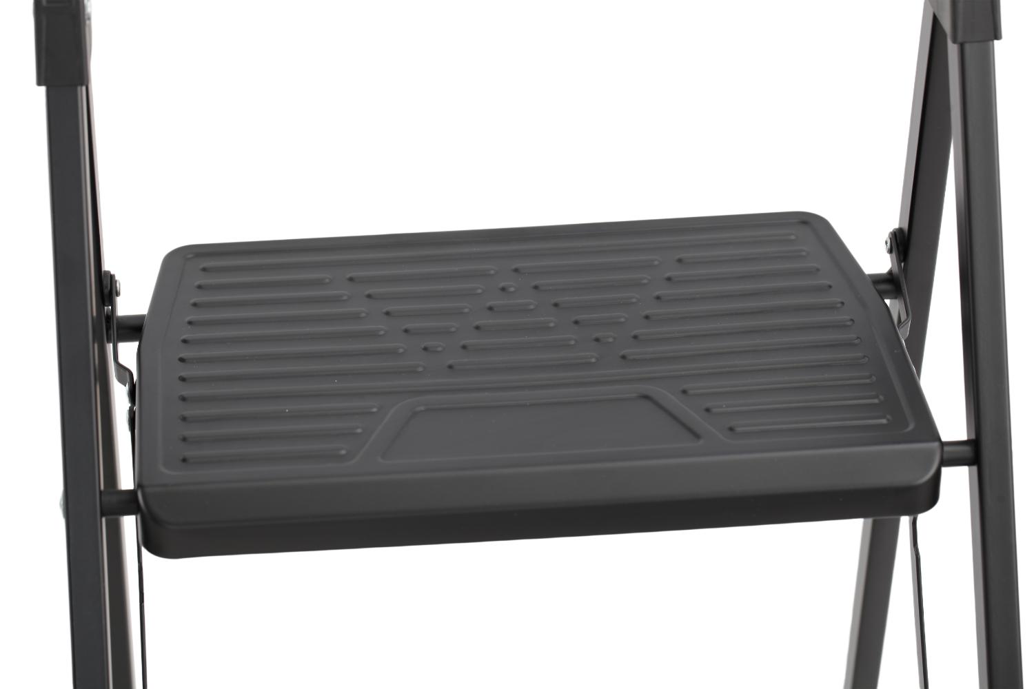 Escalera Tubular Alba, Negro, Plagable de 3 niveles