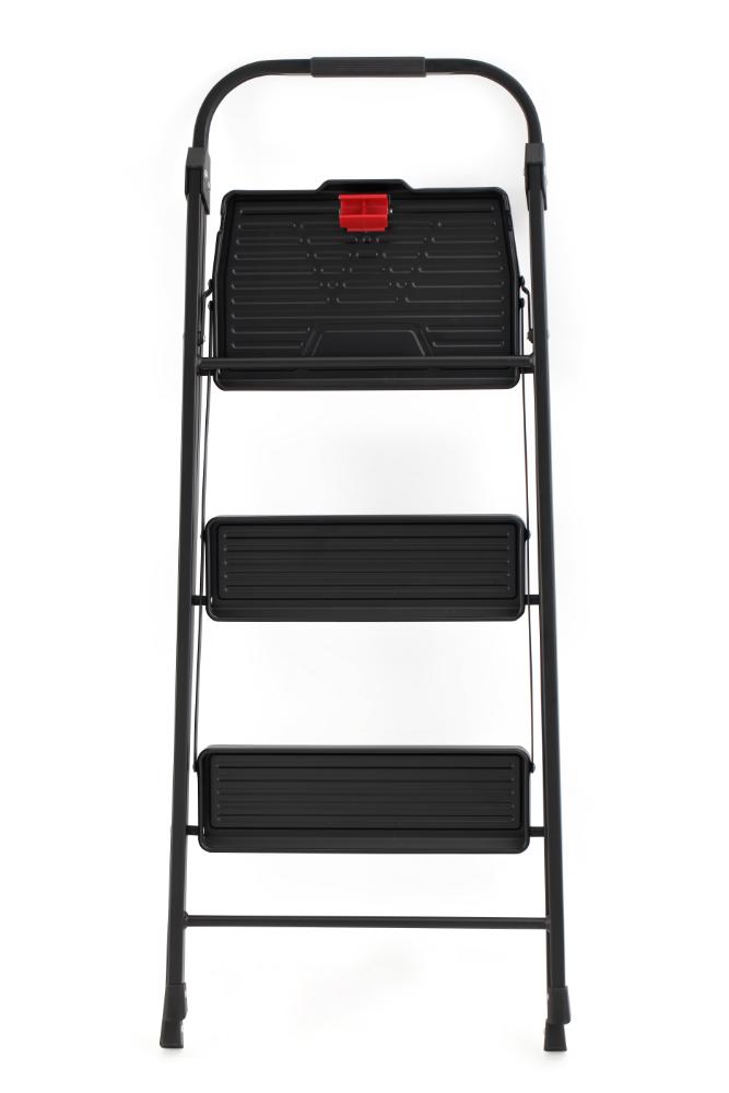 Escalera Tubular Alba, Negro, Plagable de 3 niveles
