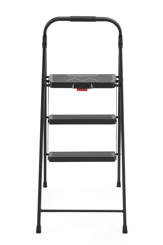 Escalera Tubular Alba, Negro, Plagable de 3 niveles