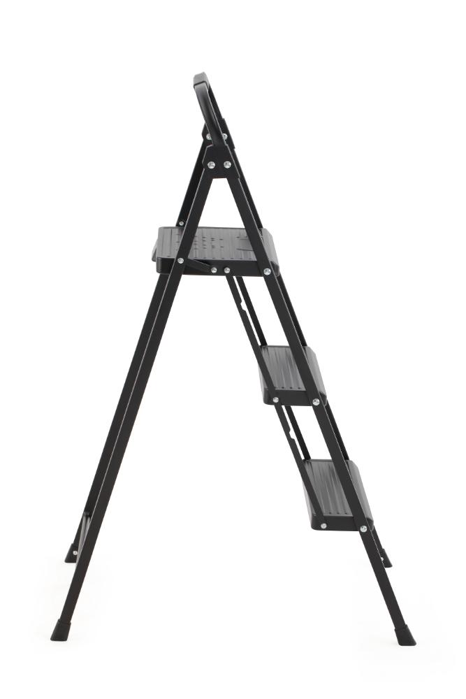 Escalera Tubular Alba, Negro, Plagable de 3 niveles