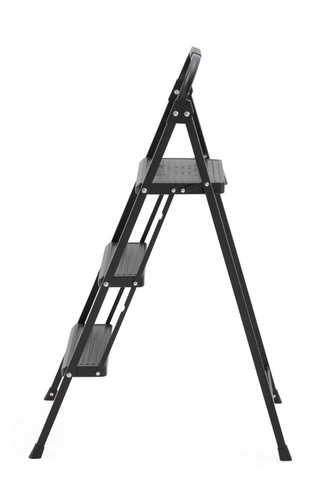 Escalera Tubular Alba, Negro, Plagable de 3 niveles