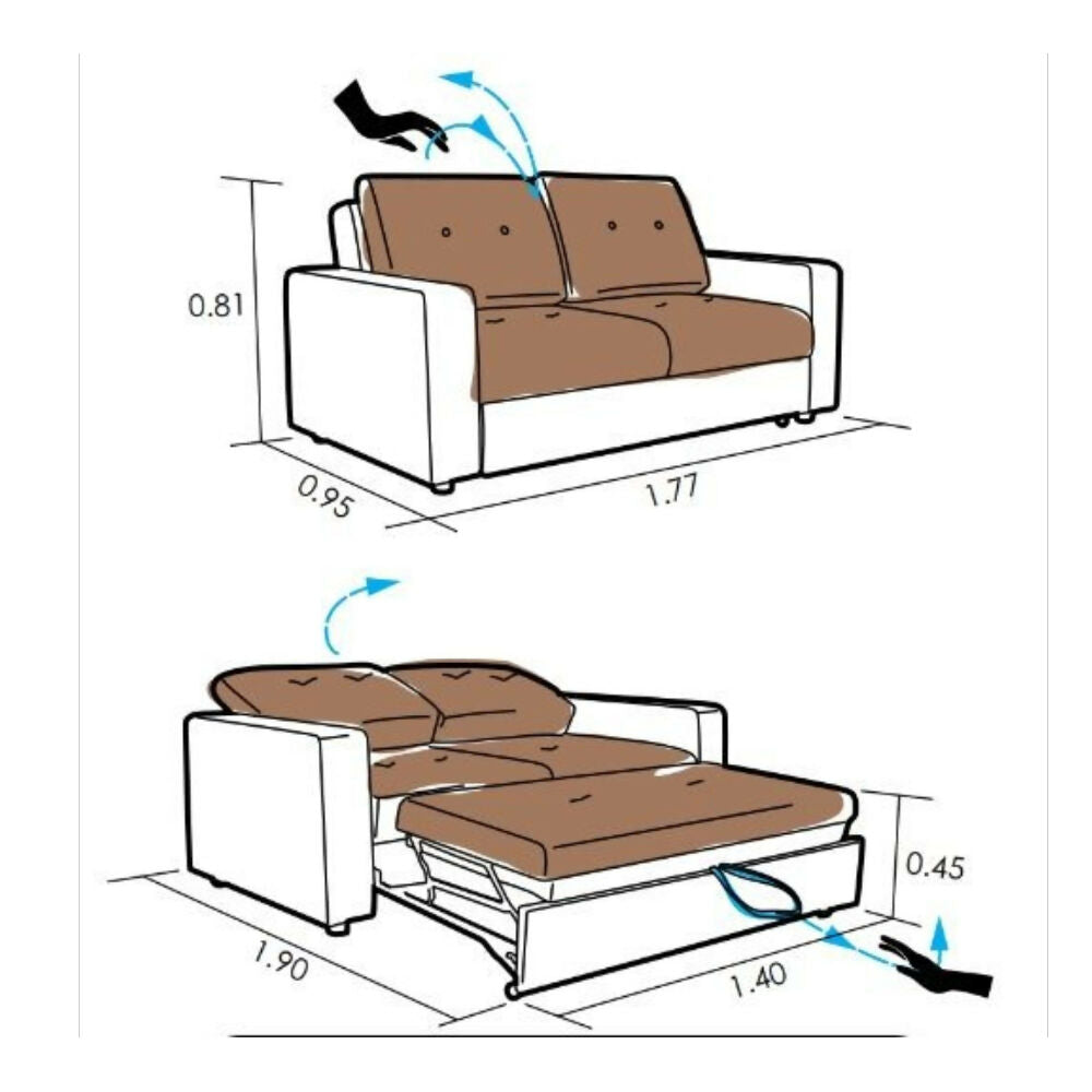 Sofa cama 3 Puestos Cafe Morelia