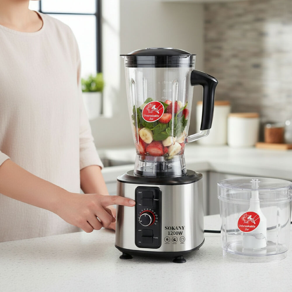 Licuadora 7 En 1 Sokany 15 Velocidades Procesador Multifuncional De Alta Potencia Para Cocina Completa