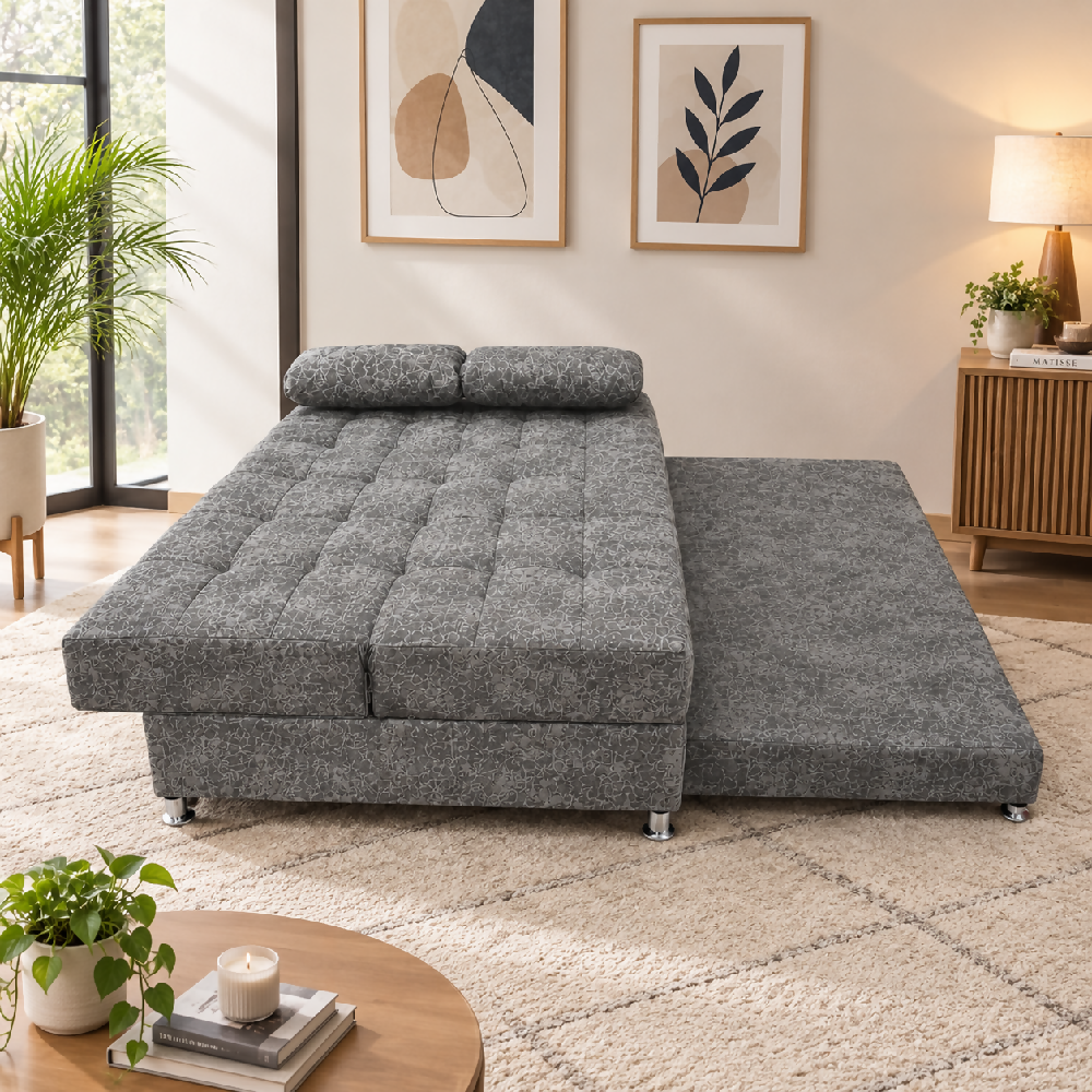 Sofa Cama Tarima Arkan 190x95x80 Tela Petfriendly Gris
