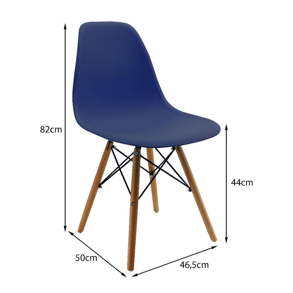 Kit Por 6 Silla DKR Tipo Eames para comedor - Azul oceano