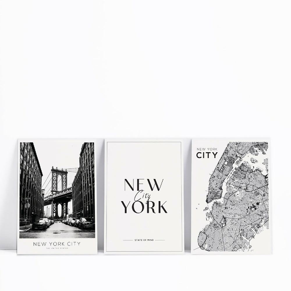 Cuadros Decorativos - Triptico New York 30x40