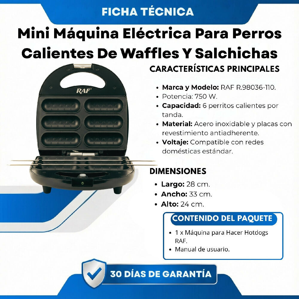 Mini Máquina Eléctrica Para Perros RAF R.98036-110 Calientes De 6 Agujeros