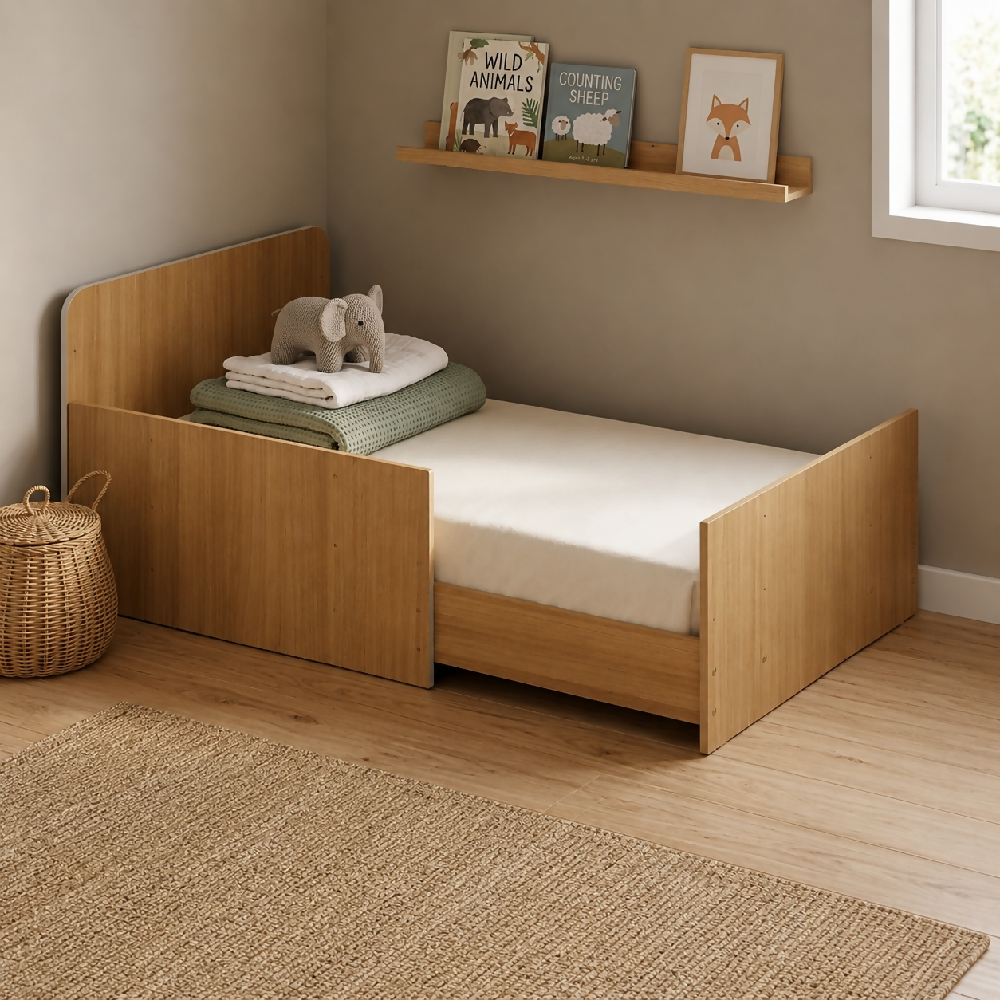 Cuna Para Bebé Convertible Café En Cama Infantil Con colchón