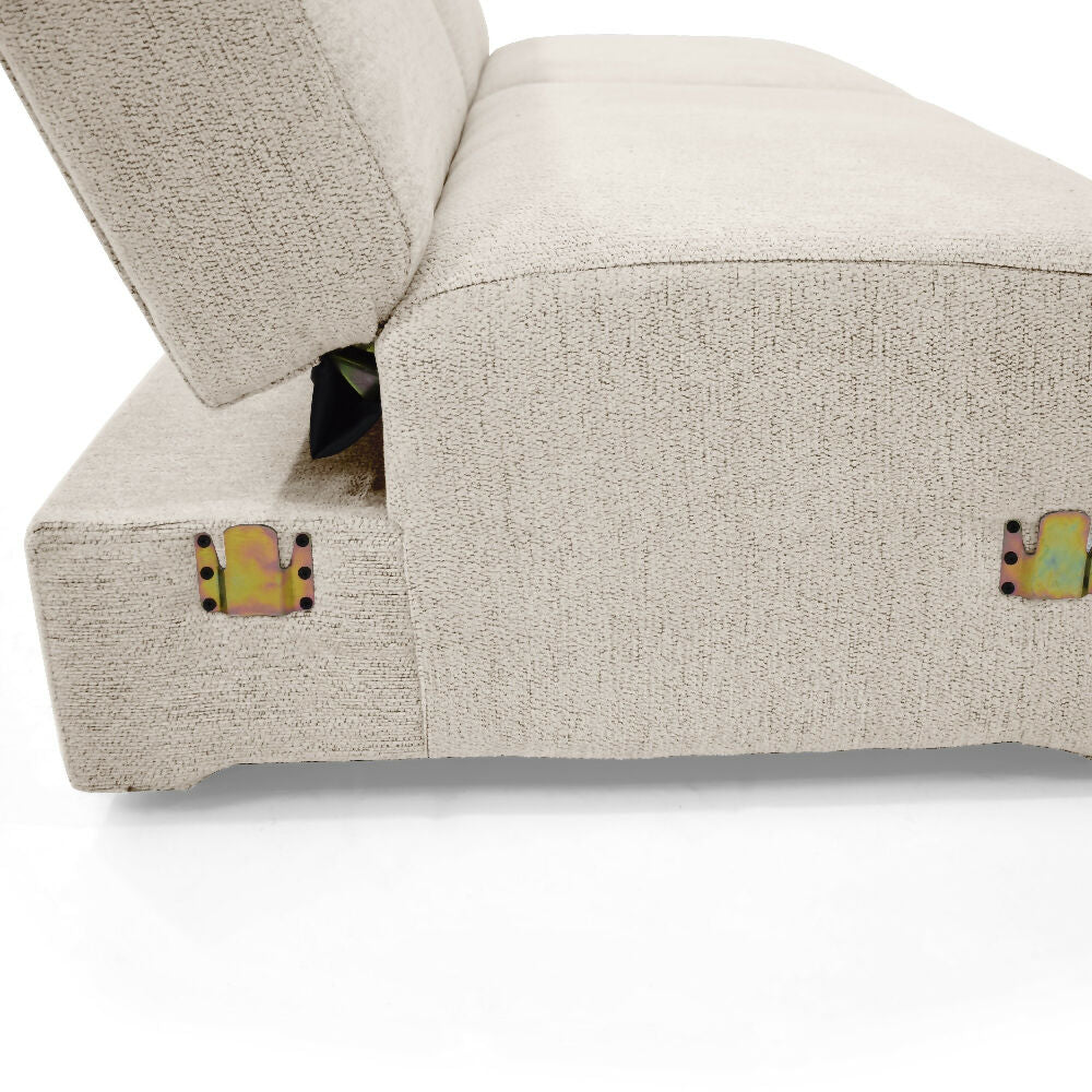 Sofa Cama Boston 225x91x80 cm Con Brazos Removibles Tela Beige