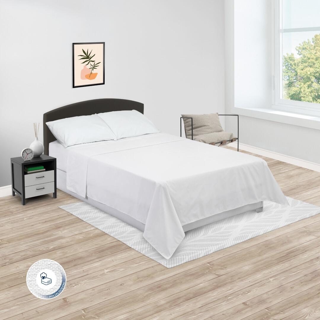 Juego de Sabanas Blanca Algodon 180 Hilos Hotelera Suave Sencilla - 1.00 X 1.90
