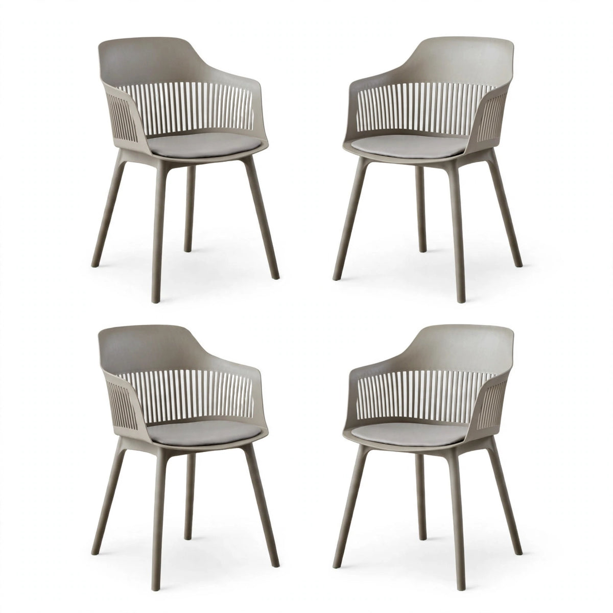 Combo Velia, Incluye una Mesa y 4 Sillas Color Taupe
