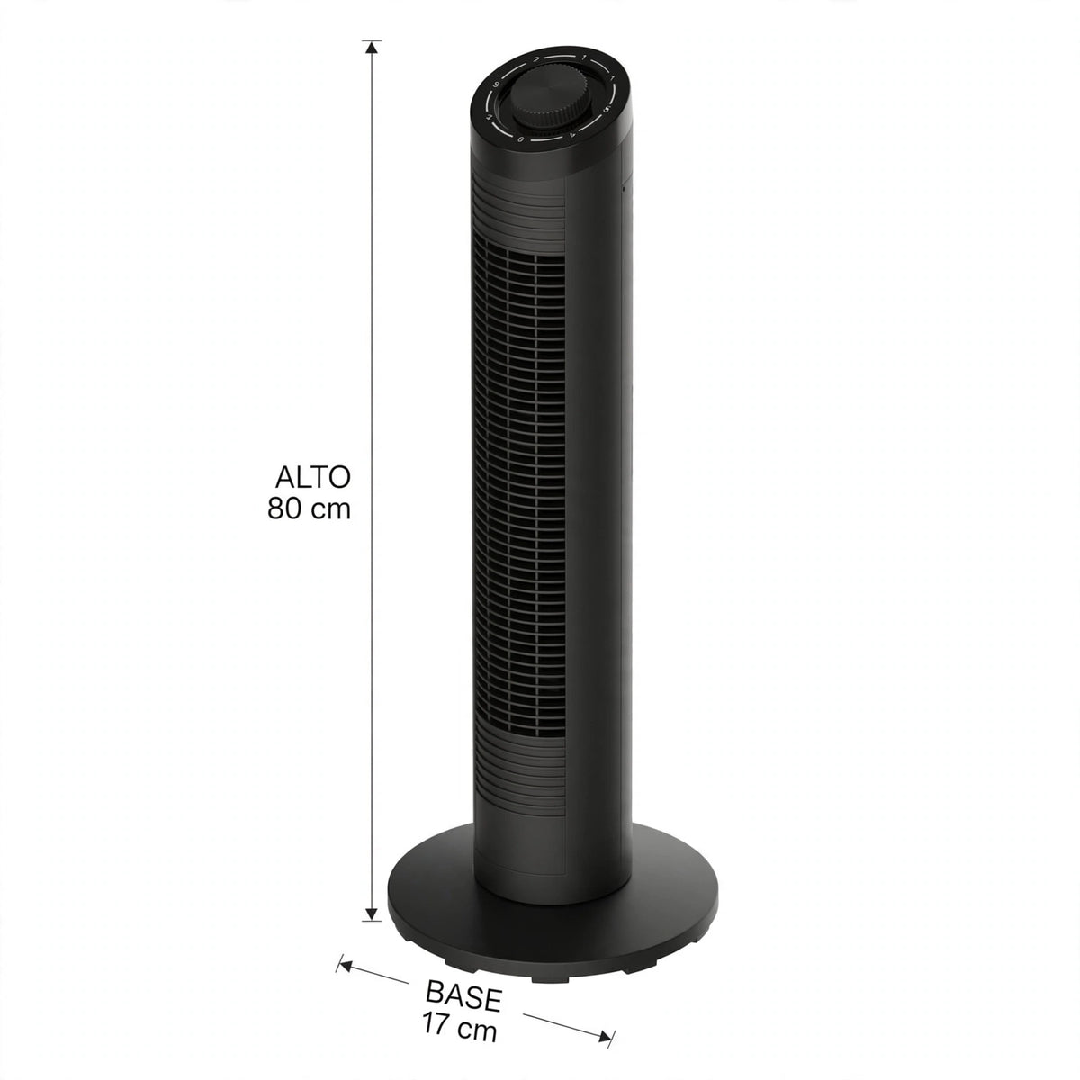 Ventilador De Torre Ventus 32, Negro, Con temporizador Incluye Control Remoto