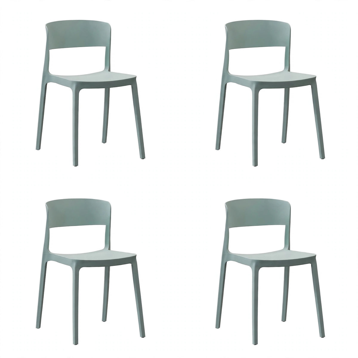 Set de 4 Sillas Mónaco, Color Azul Claro, con Espaldar y Diseño Moderno
