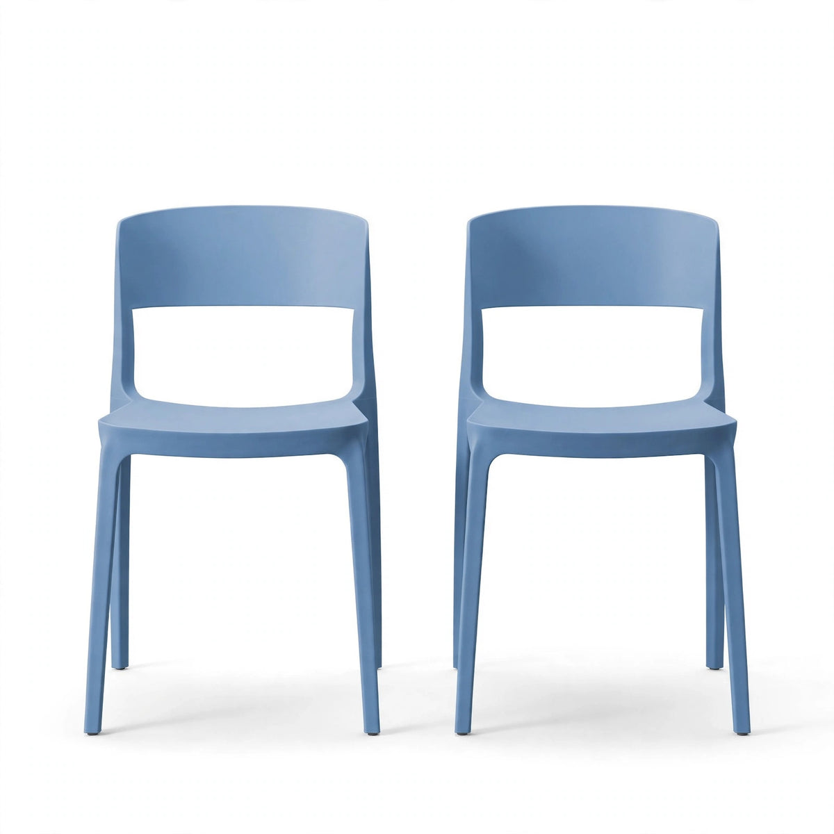 Set de 2 Sillas Mónaco, Color Azul Oceano, con Espaldar y Diseño Moderno