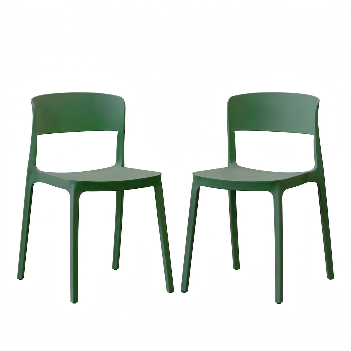 Set de 2 Sillas Mónaco, Color Verde Olivo, con Espaldar y Diseño Moderno
