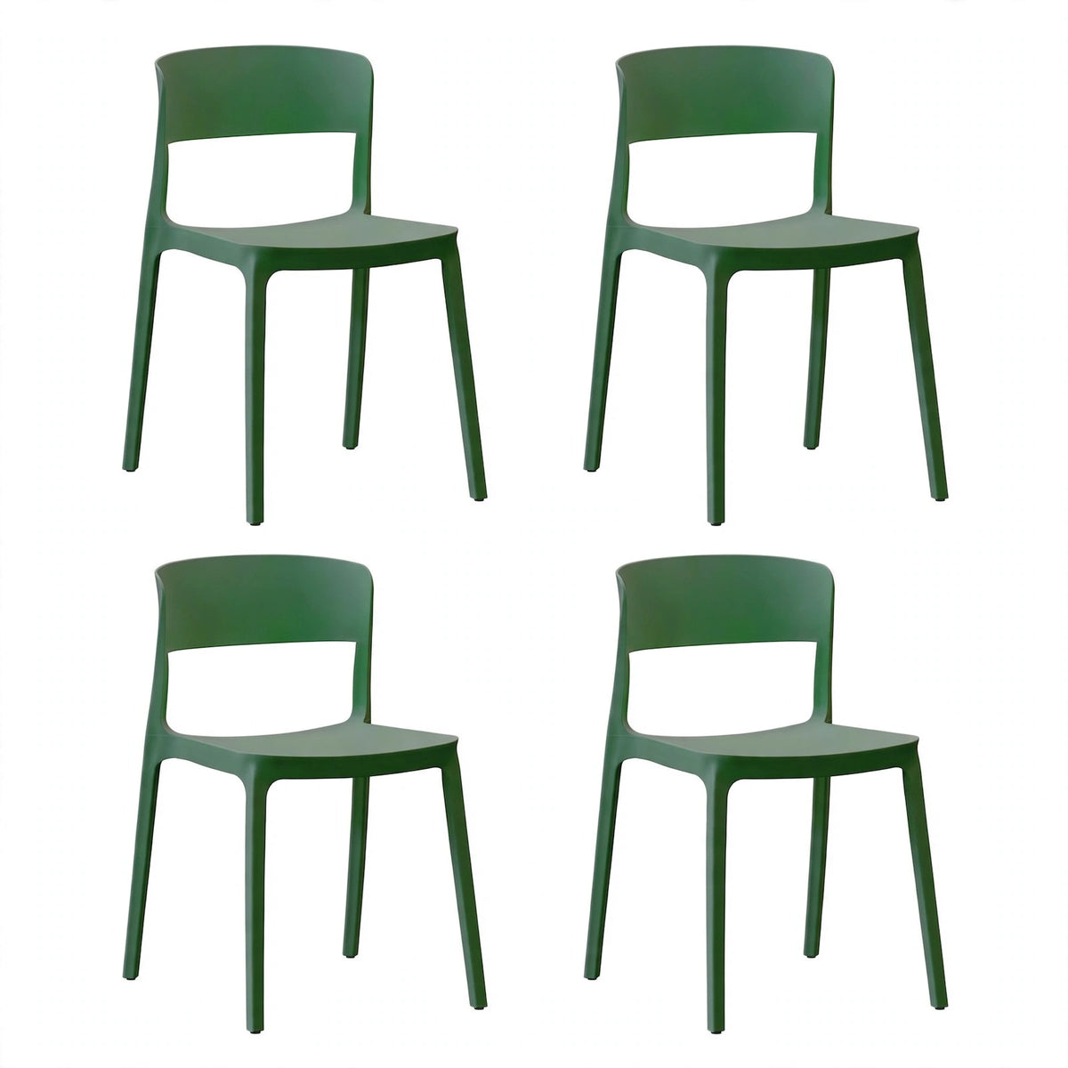 Set de 4 Sillas Mónaco, Color Verde Olivo, con Espaldar y Diseño Moderno