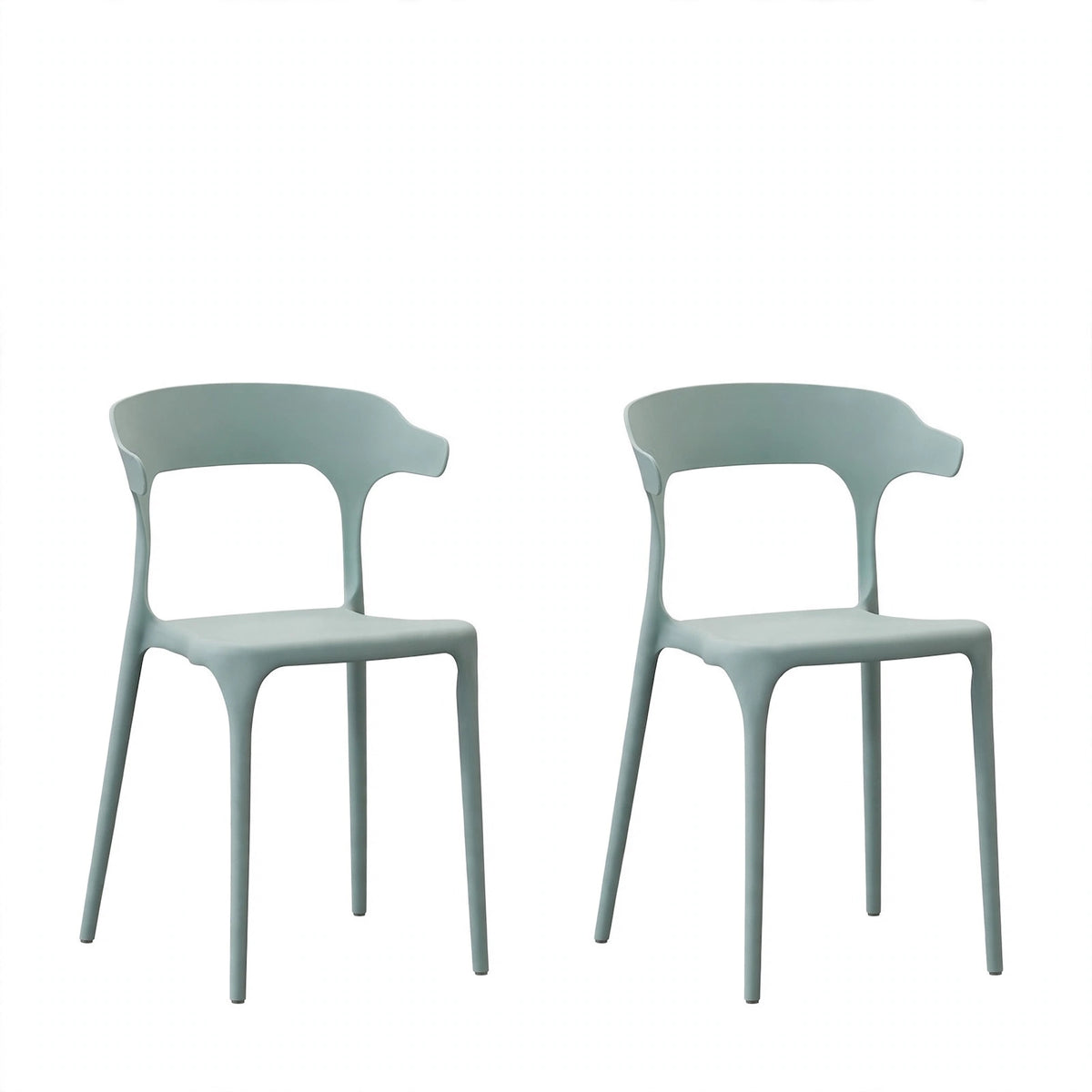 Set de 2 Sillas Elena, Color Azul Claro, con Espaldar y Diseño Moderno