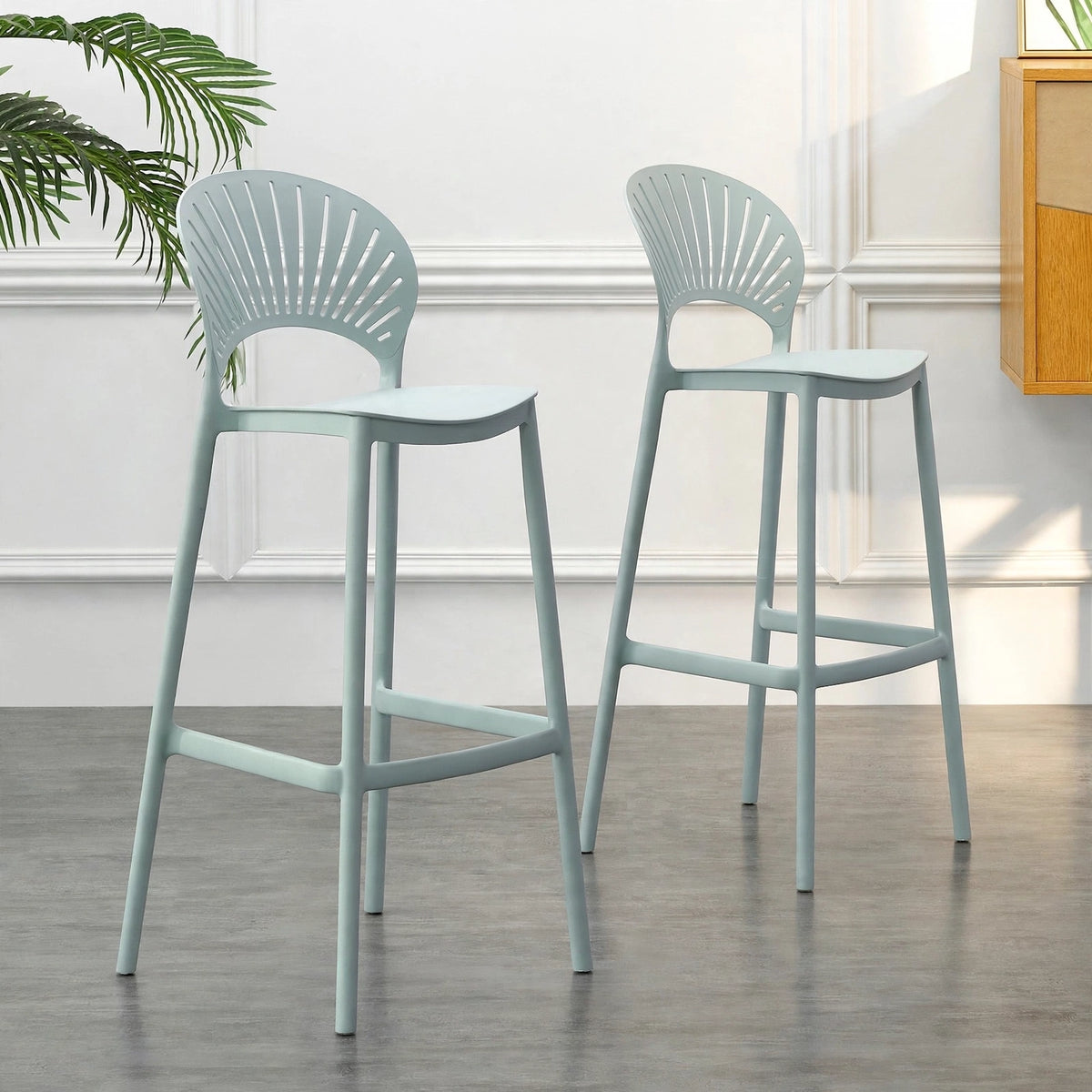 Set de 2 Sillas para Bar Paraíso, Color Azul Claro, Diseño Moderno
