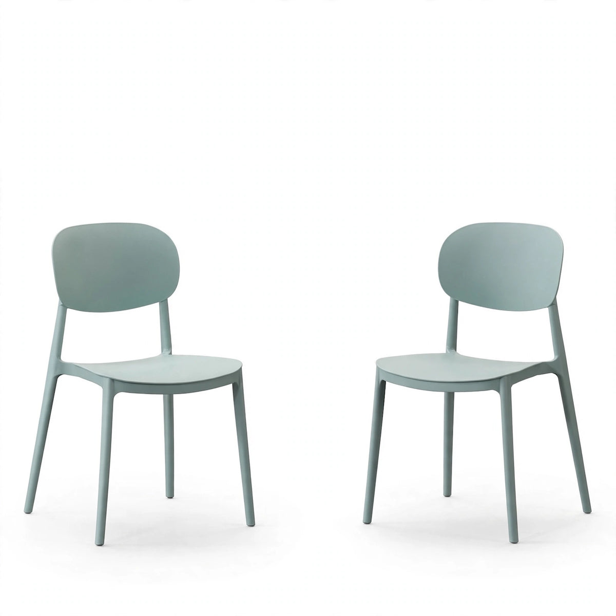Set de 2 Sillas Milán, Color Azul Claro, con Espaldar y Diseño Moderno