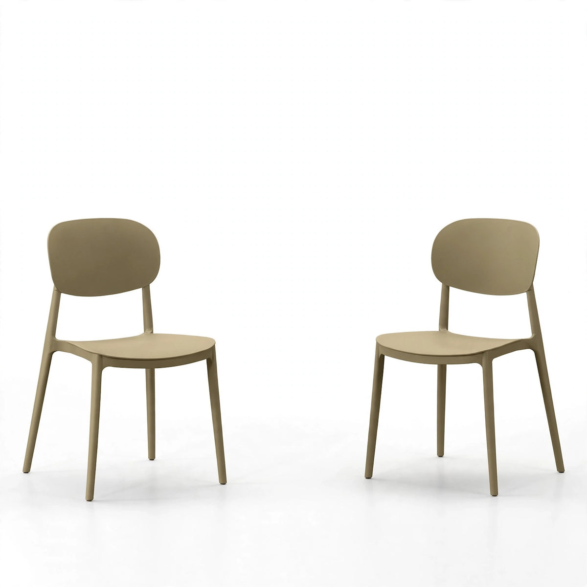 Set de 2 Sillas Milán, Color Khaki, con Espaldar y Diseño Moderno