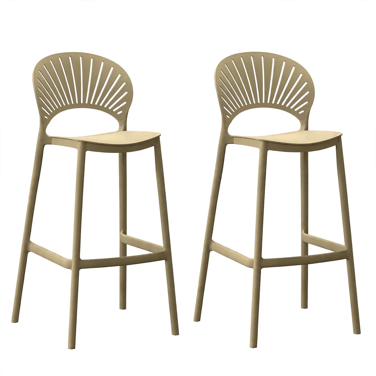 Set de 2 Sillas para Bar Paraíso, Color Khaki, Diseño Moderno