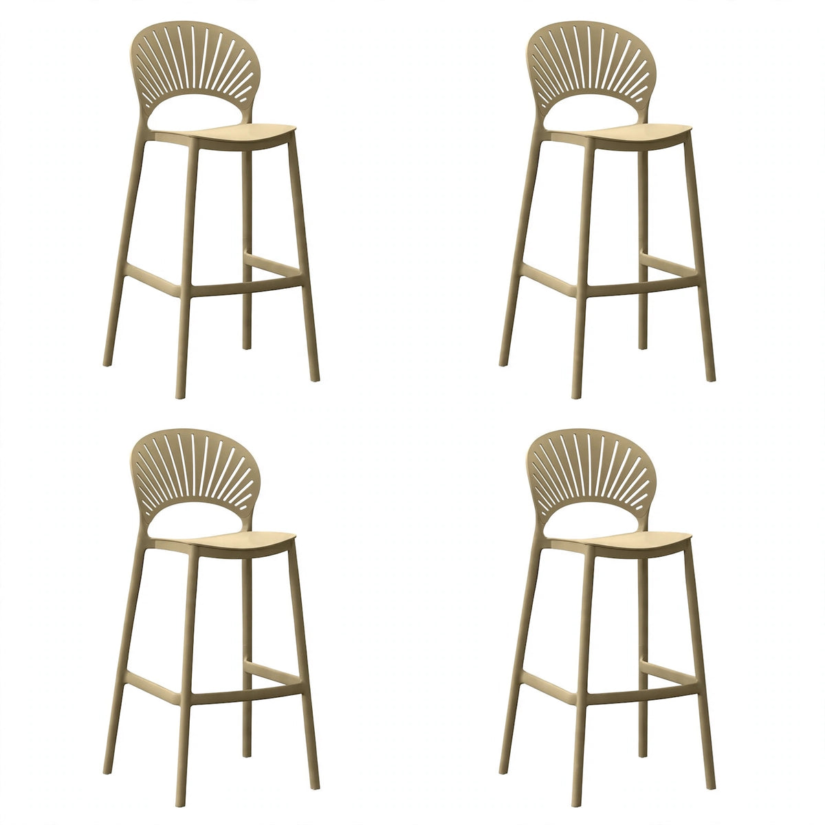 Set de 4 Sillas para Bar Paraíso, Color Khaki, Diseño Moderno