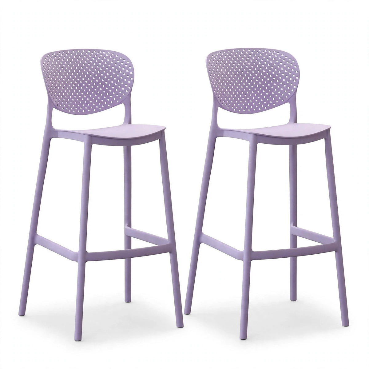 Set de 2 Sillas para Bar Río, Color Lila, Diseño Moderno