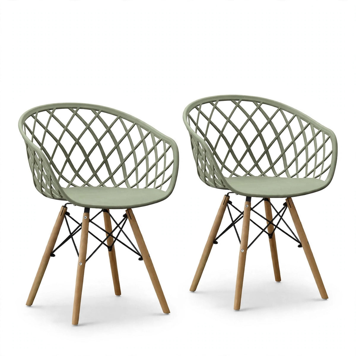 Set de 2 Sillas Oasis con Brazos, Color Verde, con Espaldar