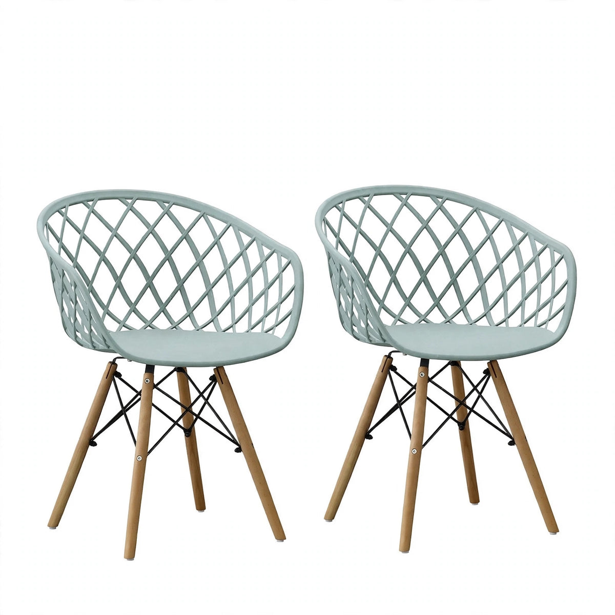 Set de 2 Sillas Oasis con Brazos, Color Azul Claro, con Espaldar