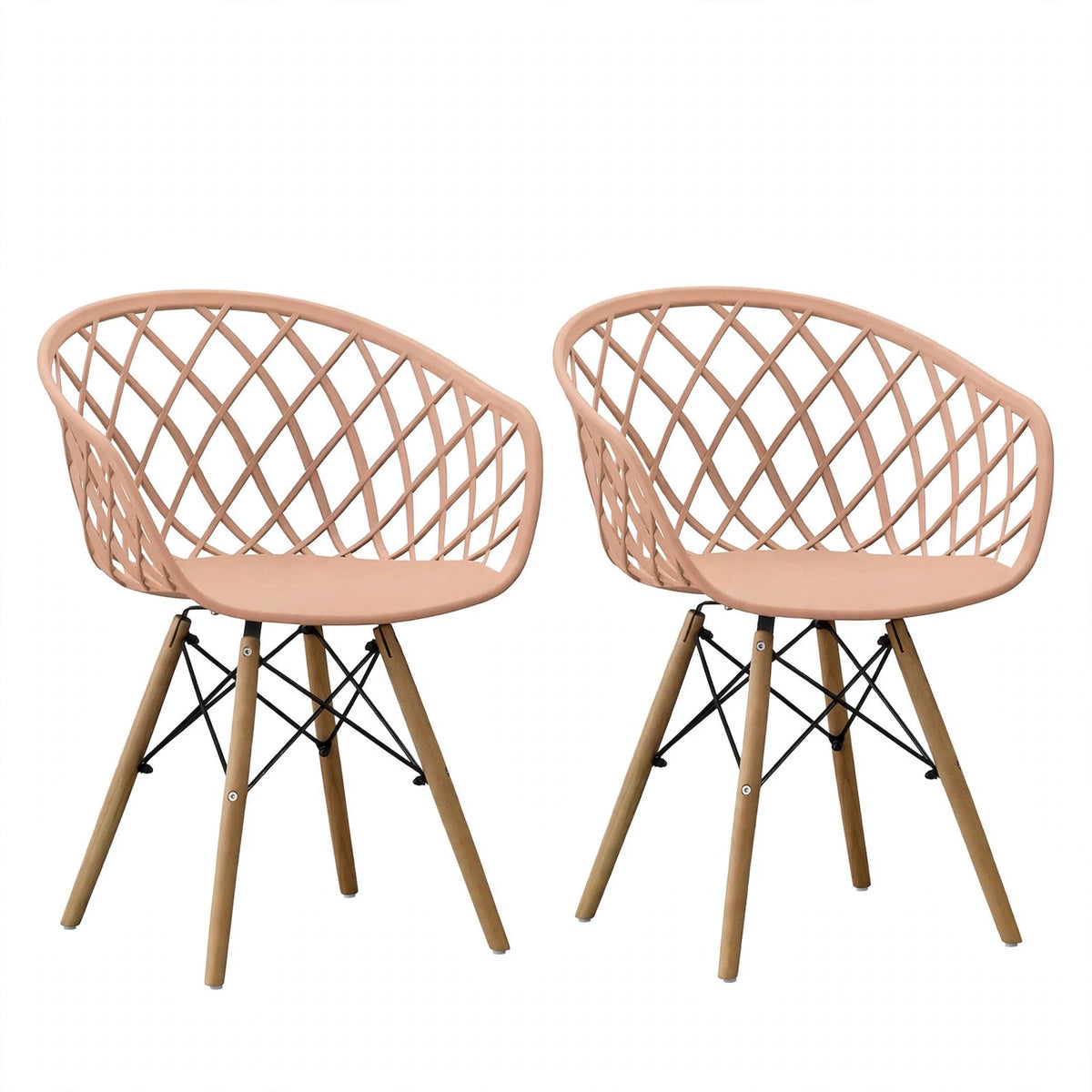 Set de 2 Sillas Oasis con Brazos, Color Mandarina, con Espaldar