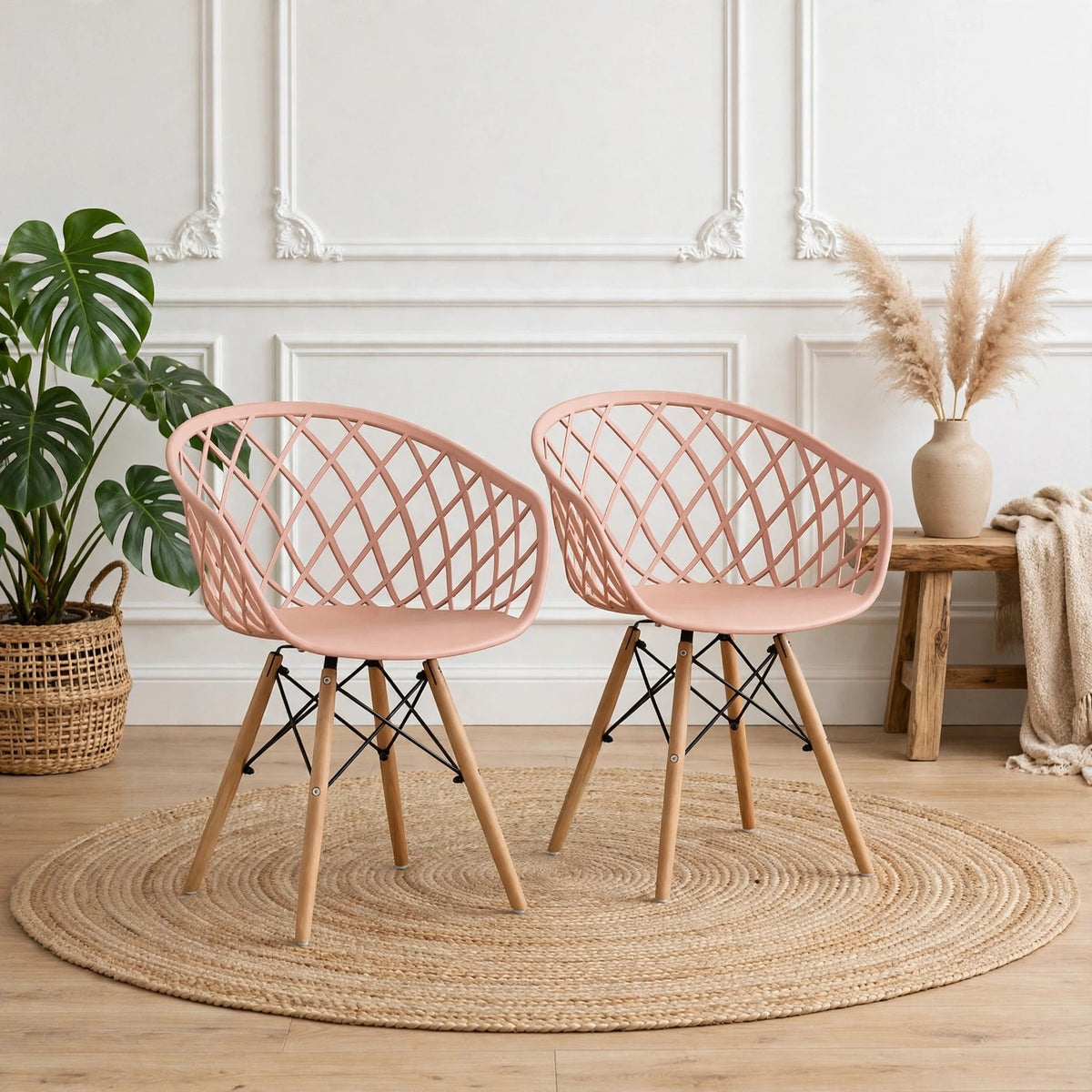 Set de 2 Sillas Oasis con Brazos, Color Mandarina, con Espaldar