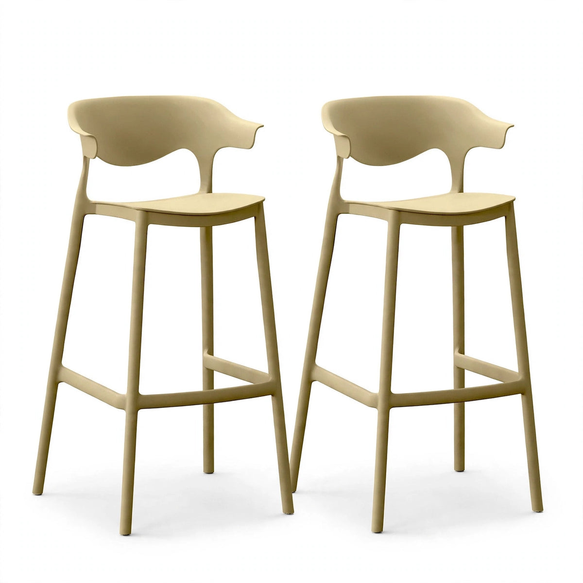Set de 2 Sillas para Bar Elena, Color Khaki, Diseño Moderno
