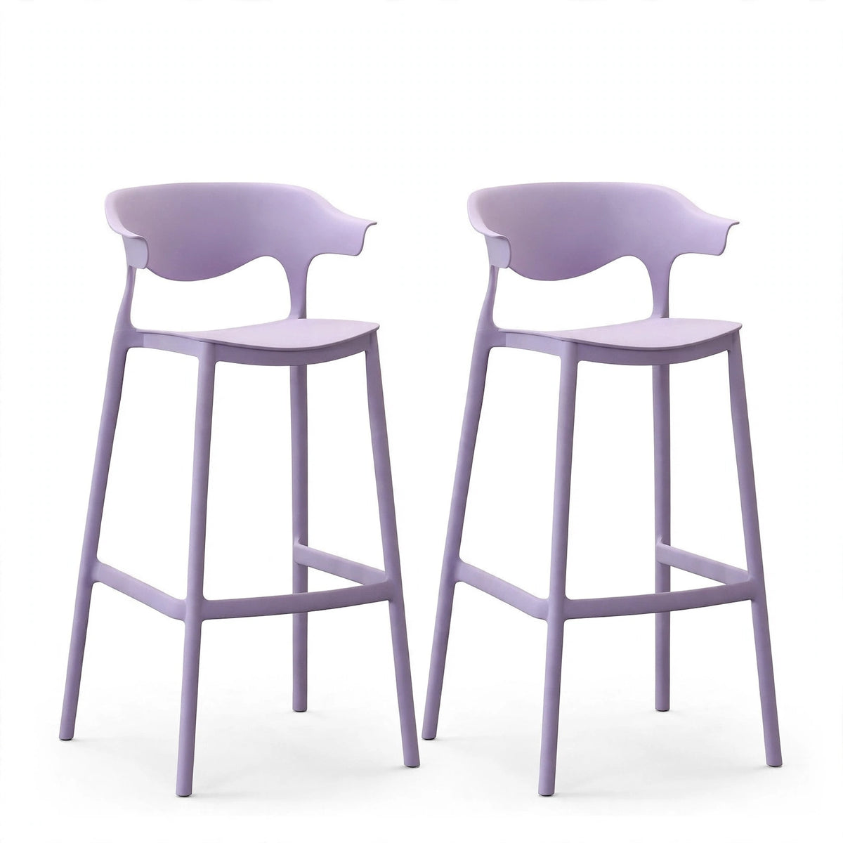 Set de 2 Sillas para Bar Elena, Color Lila, Diseño Moderno
