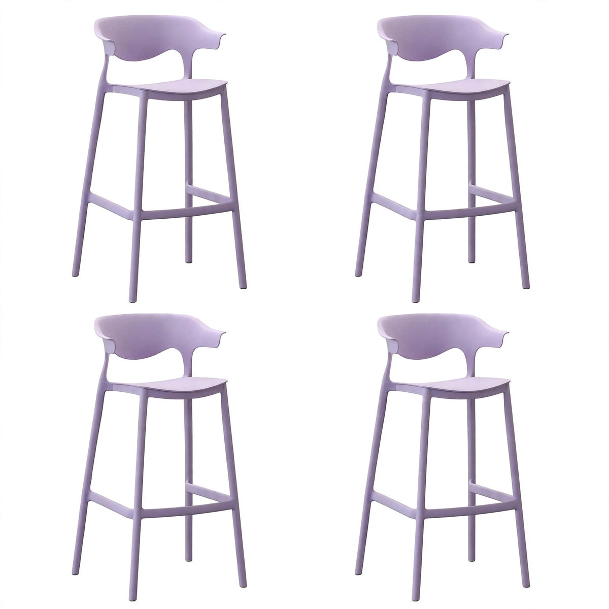 Set de 4 Sillas para Bar Elena, Color Lila, Diseño Moderno