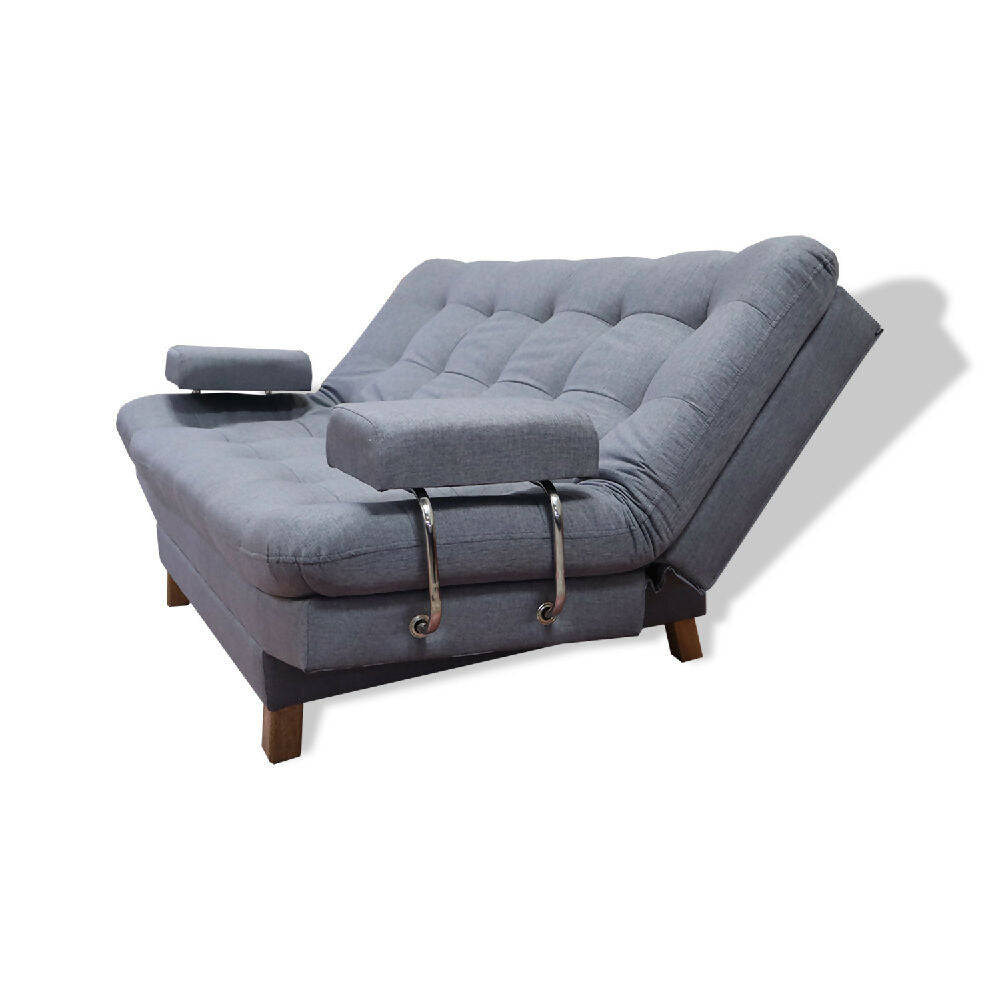 Sofacama Brunner 3 Posiciones Con Brazos extraíbles Gris + Cojines Decorativos